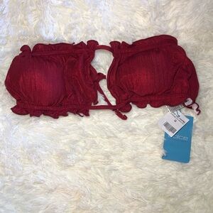Dolce Invita Red Bandeau Bikini Top size G/L